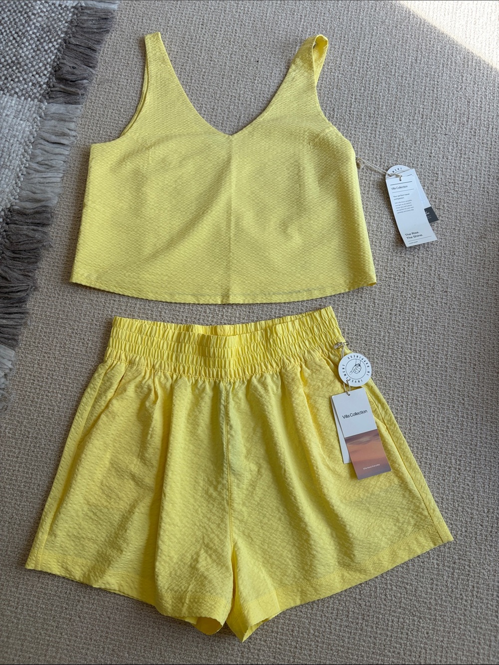 Vuori Yellow Women's Shorts Set